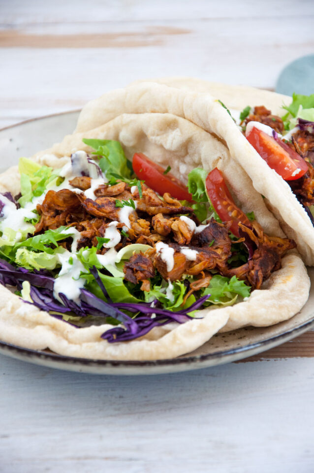 BBQ Pulled Jackfruit Wrap Recipe Elephantastic Vegan