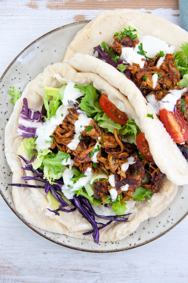 BBQ Pulled Jackfruit Wrap Recipe Elephantastic Vegan