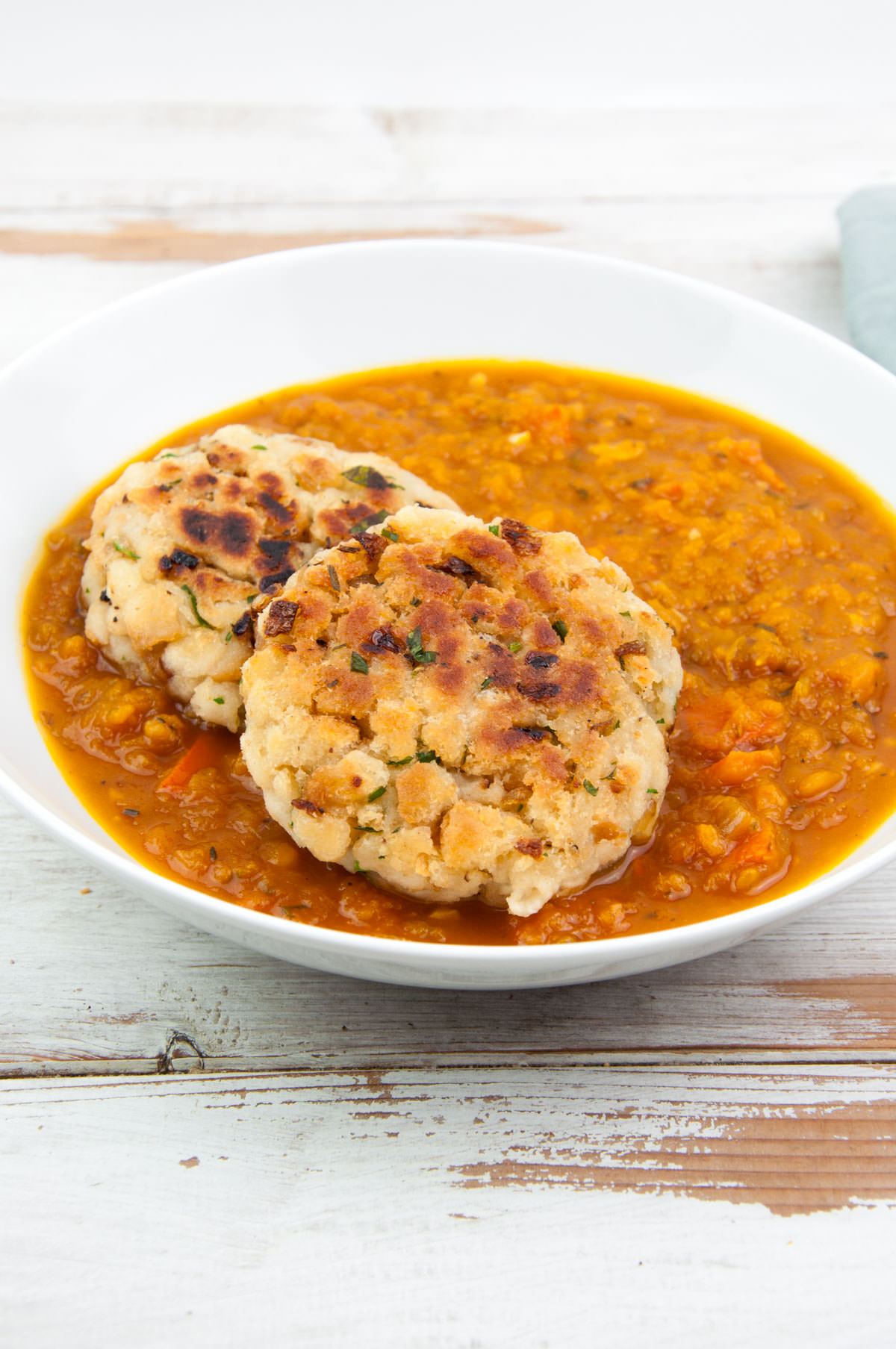 Pan-Fried Bread Dumplings with Pumpkin Goulash