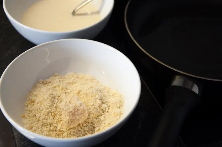 pumpkin chunk coated in breadcrumbs