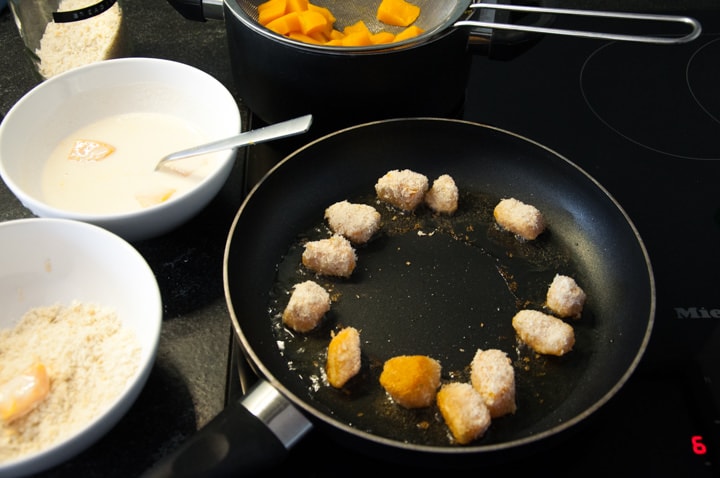 frying pumpkin nuggets