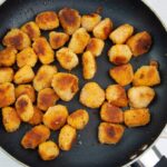 vegan pumpkin nuggets in pan