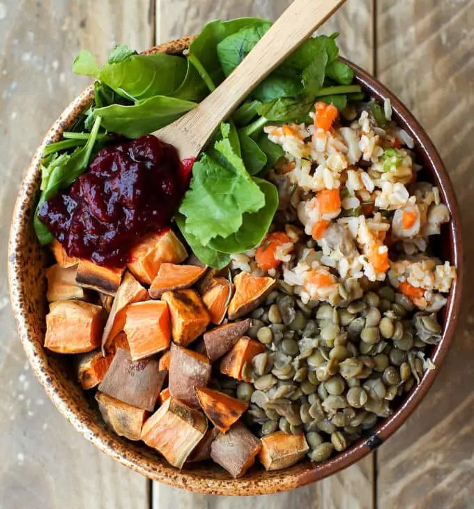 Vegan Thanksgiving Power Bowl - Feasting on Fruit