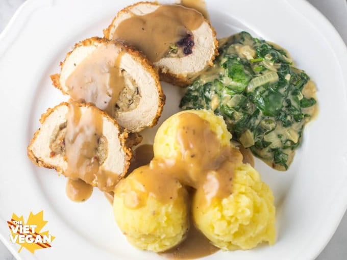 Vegan Creamed Spinach & Classic Mashed Potatoes - The Viet Vegan