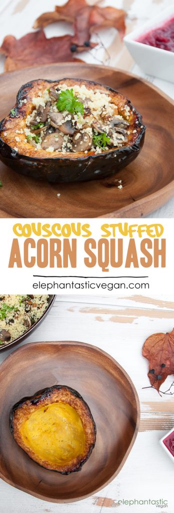 Couscous Stuffed Acorn Squash | ElephantasticVegan.com