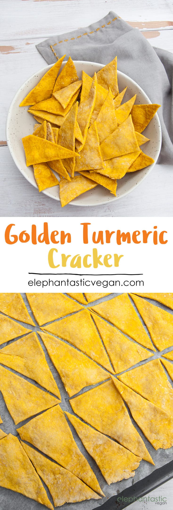 Golden Turmeric Cracker | ElephantasticVegan.com #vegan #cracker #turmeric #snack