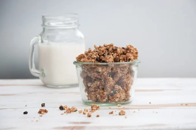 Vegan Marzipan Granola with Dried Blueberries | ElephantasticVegan.com