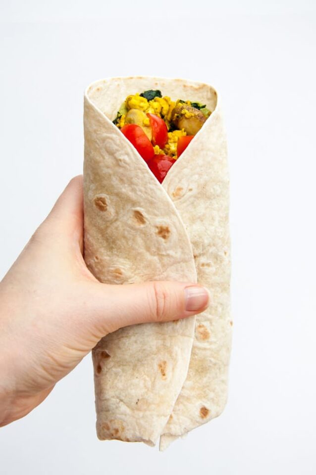 Mushroom Spinach Tofu Wrap Recipe Elephantastic Vegan