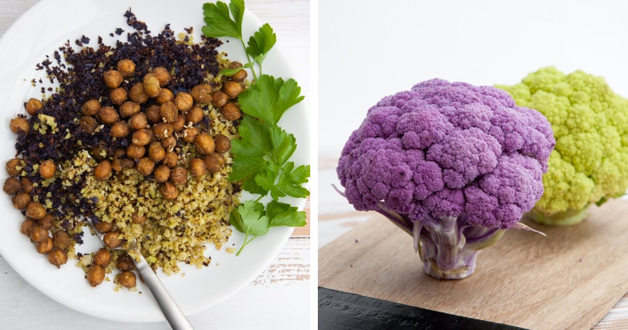 Oven-Roasted Cauliflower Rice with Za'atar Chickpeas