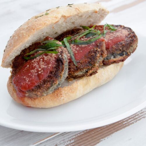 Vegan Eggplant Parmesan Sandwich Recipe Elephantastic Vegan