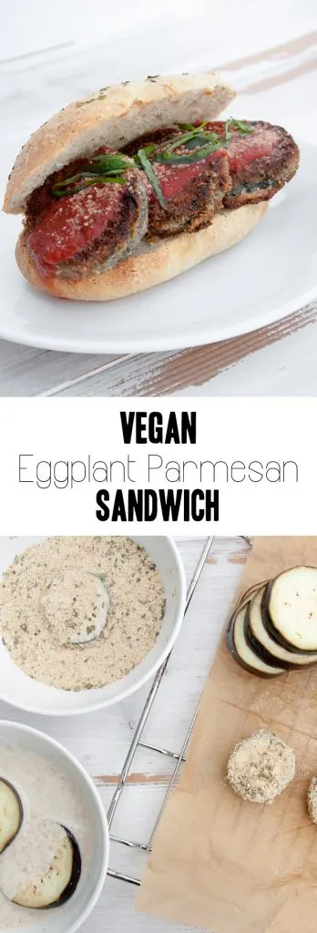 Vegan Eggplant Parmesan Sandwich | ElephantasticVegan.com