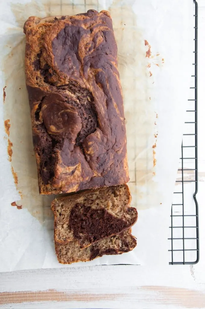 Marble Banana Bread from top