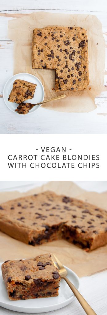 Vegan Carrot Cake Blondies with Chocolate Chips | ElephantasticVegan.com
