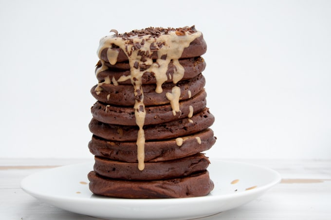 Vegan Chocolate Peanut Butter Pancakes Recipe 