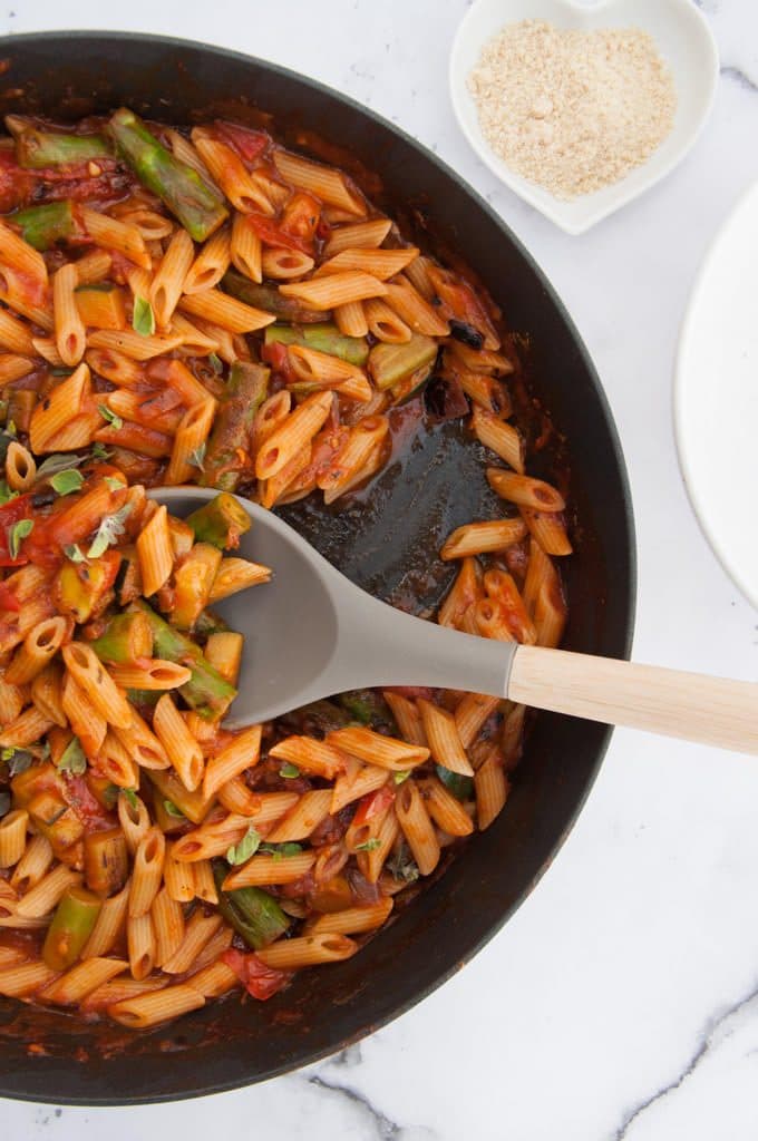 Quick Date Night Pasta with Asparagus from top