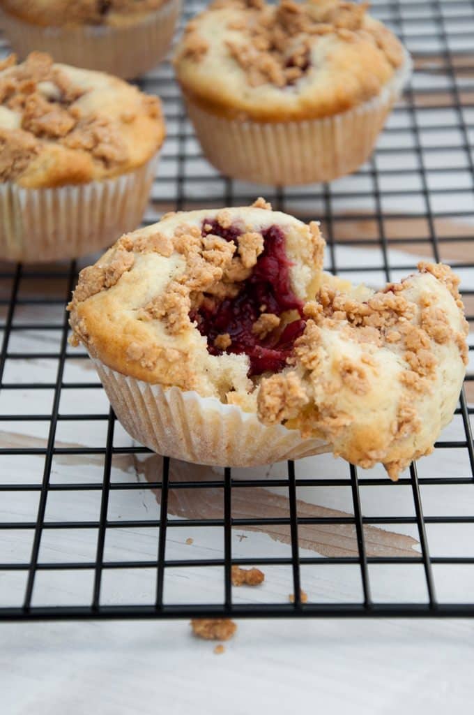 Vegan PBJ Muffins with Peanut Butter Streusel