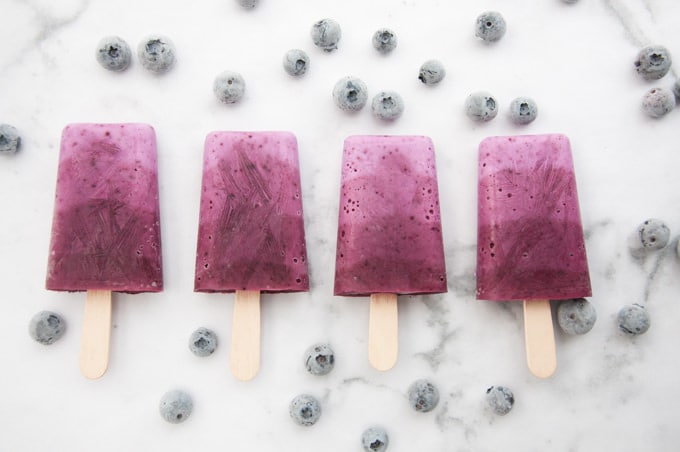 Vegan Blueberry Ombre Popsicles