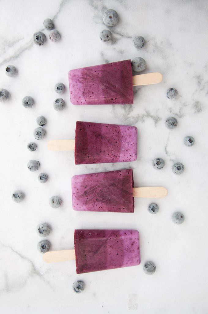 Vegan Blueberry Ombre Popsicles