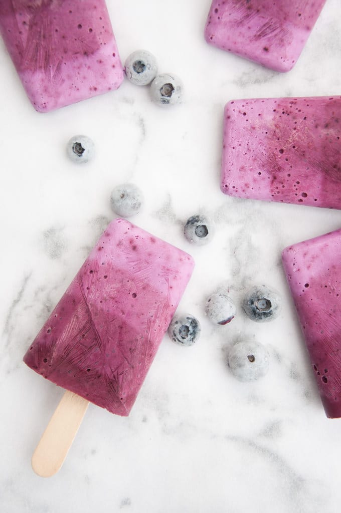 Vegan Blueberry Ombre Popsicles