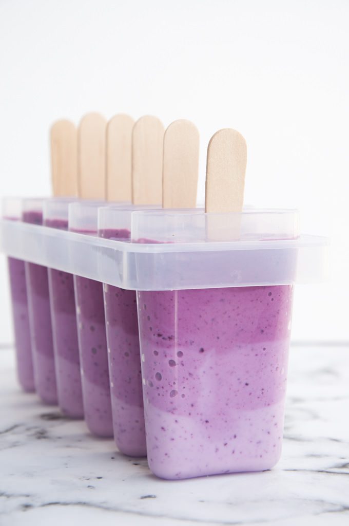 Vegan Blueberry Ombre Popsicles in Popsicles Form
