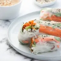 Veggie Summer Rolls with Peanut Wasabi Sauce side