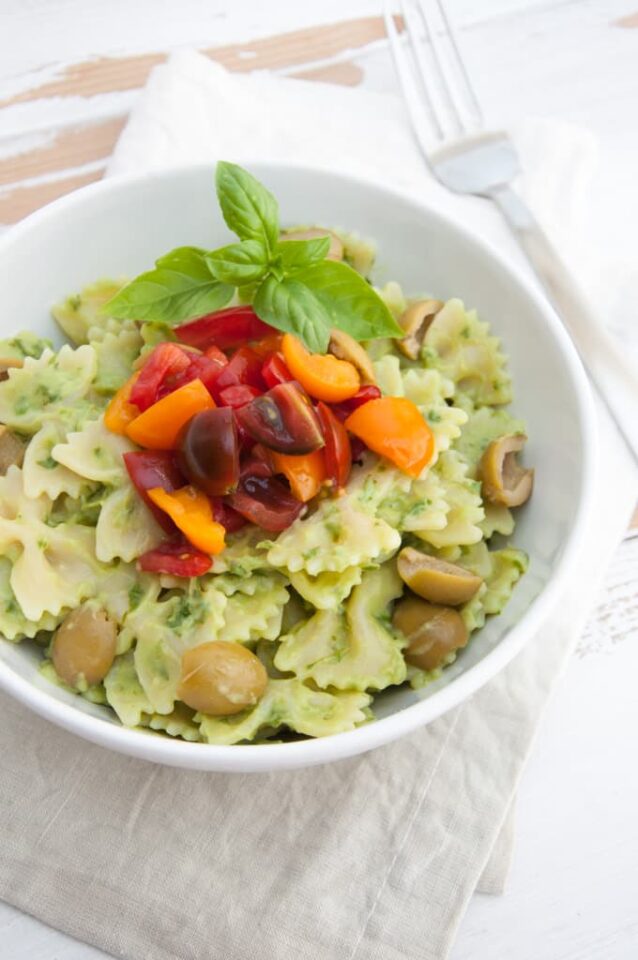Avocado Basil Cream Pasta Recipe (vegan) Elephantastic Vegan