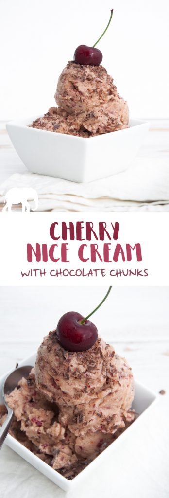 Cherry Nice Cream with Chocolate Chunks | ElephantasticVegan.com