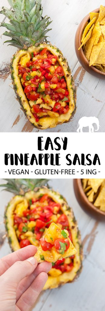 Easy Pineapple Salsa (Vegan, Gluten-Free, 5 Ingredients) | ElephantasticVegan.com