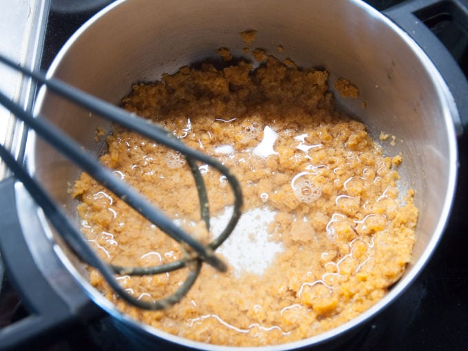 adding water to make vegan cheese sauce