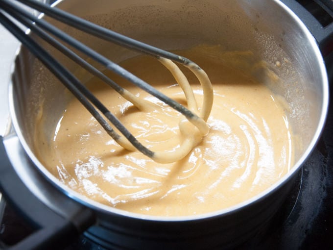 vegan cheese sauce in a pot