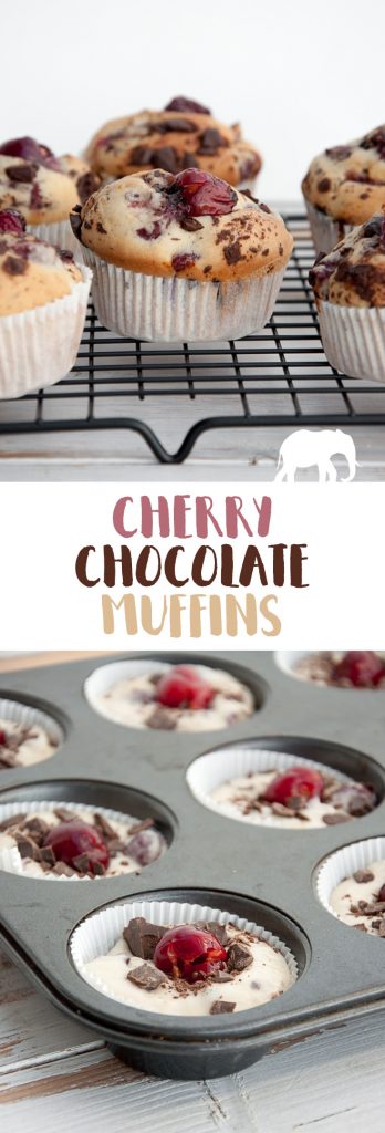 Vegan Cherry Chocolate Muffins | ElephantasticVegan.com