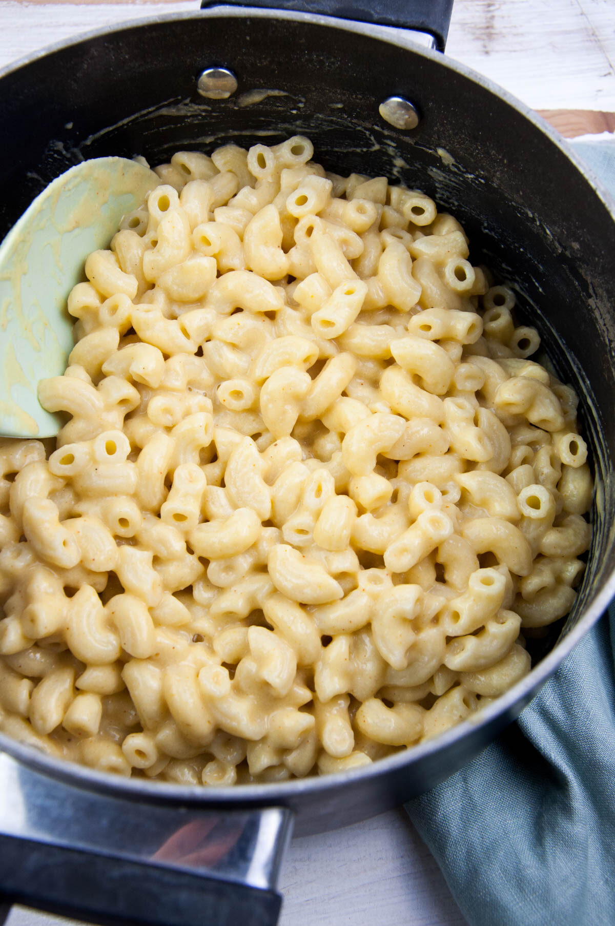 Stovetop Vegan Mac and Cheese in pot