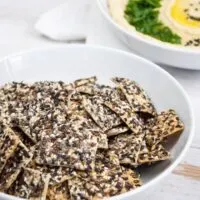 Vegan Everything Crackers with Poppyseeds, black and white sesame, flax seeds, cumin and pretzel salt