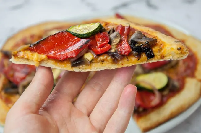 Grilled Veggie Pizza with Yeast-Free Crust