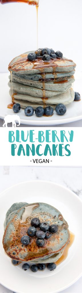 Vegan Blue-Berry Pancakes - Naturally Colored | ElephantasticVegan.com