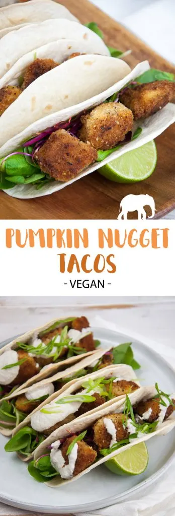 Vegan Pumpkin Nugget Tacos | ElephantasticVegan.com