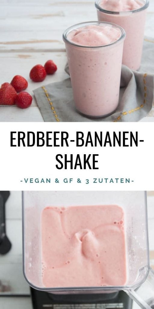 Gefrorener Erdbeer-Bananen-Shake mit Schokosauce | Vegan