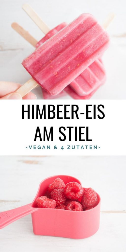 Veganes Himbeer-Eis am Stiel