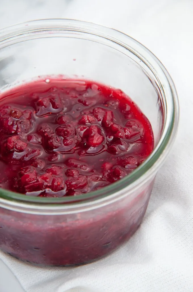 Vegan Lingonberry Jam Vegan Lingonberry Jam in a glass jar