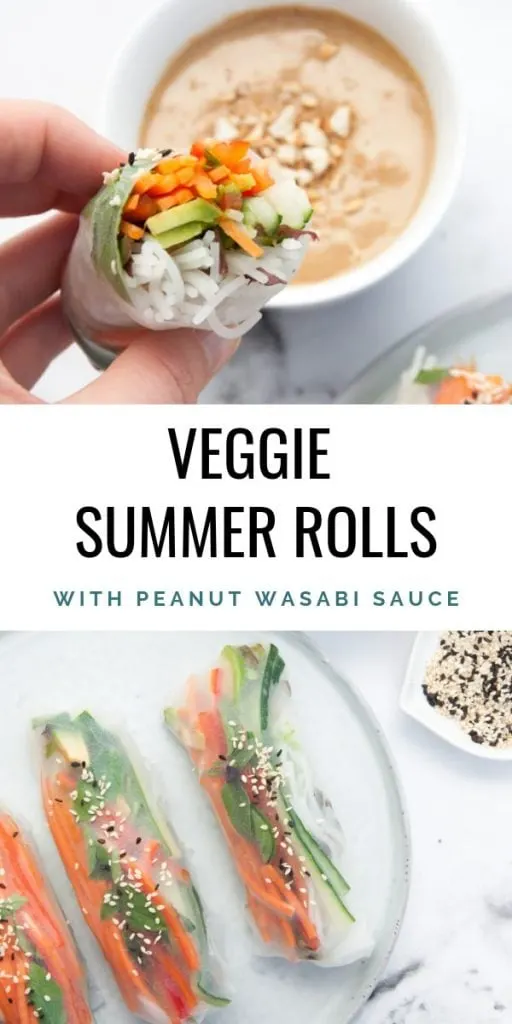 Veggie Summer Rolls with Peanut Wasabi Sauce