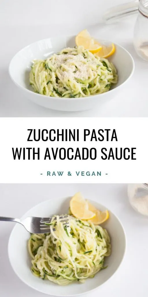 Raw & Vegan Zucchini Pasta with Avocado Sauce