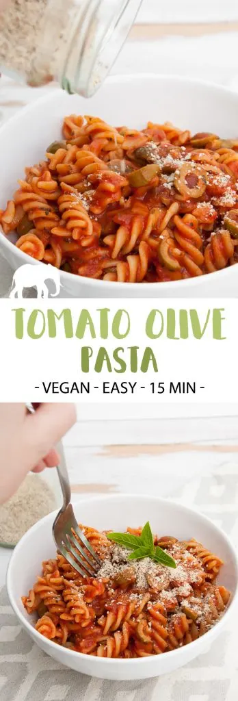 Easy Tomato Olive Pasta pin