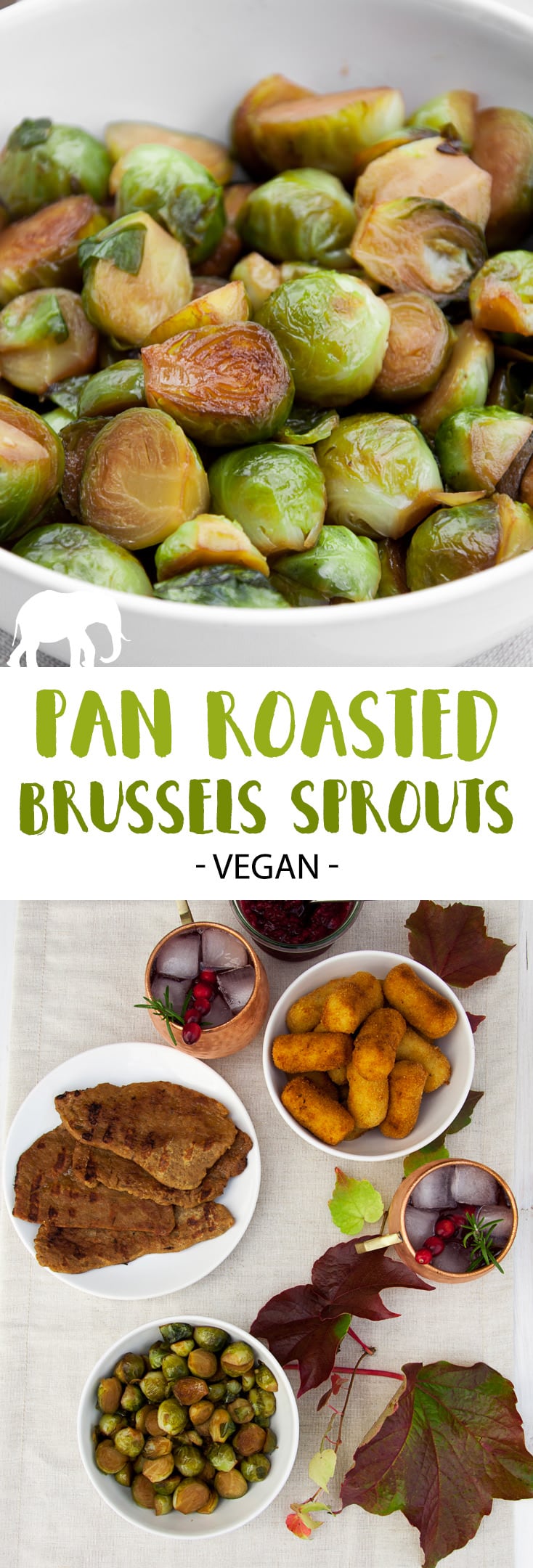 Pan-Roasted Brussels Sprouts | ElephantasticVegan.com #brusselsprouts #veggie #festive #thanksgiving #christmas