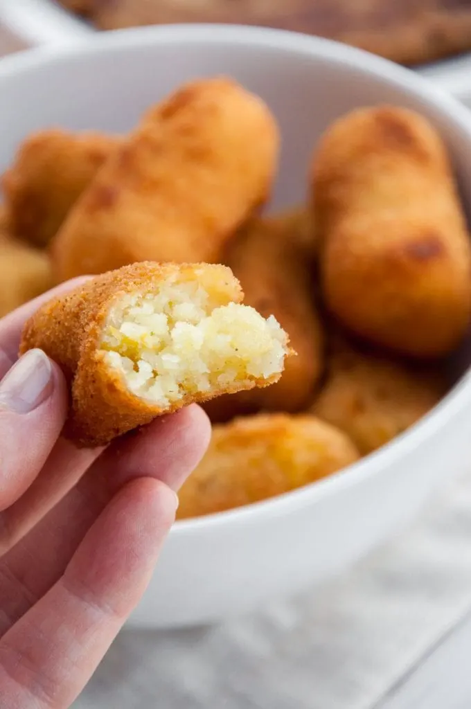 The inside of Potato Croquettes