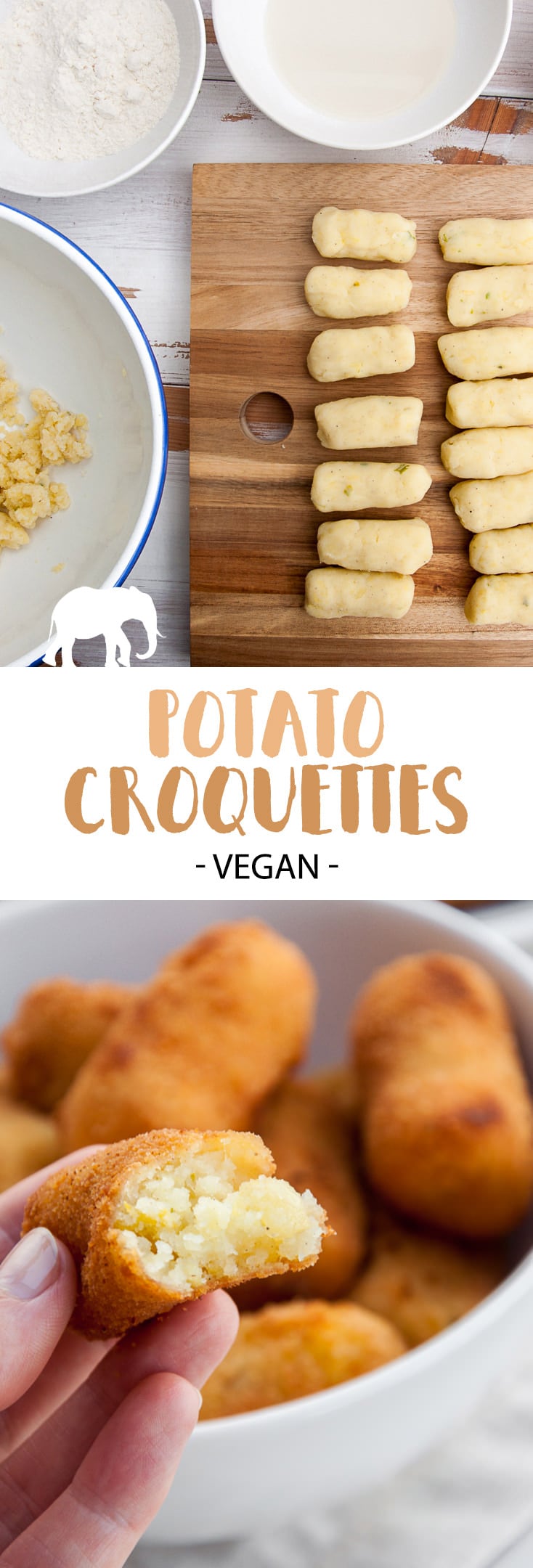 Vegan Potato Croquettes | ElephantasticVegan.com #vegan #festive #potato #thanksgiving #christmas #sidedish