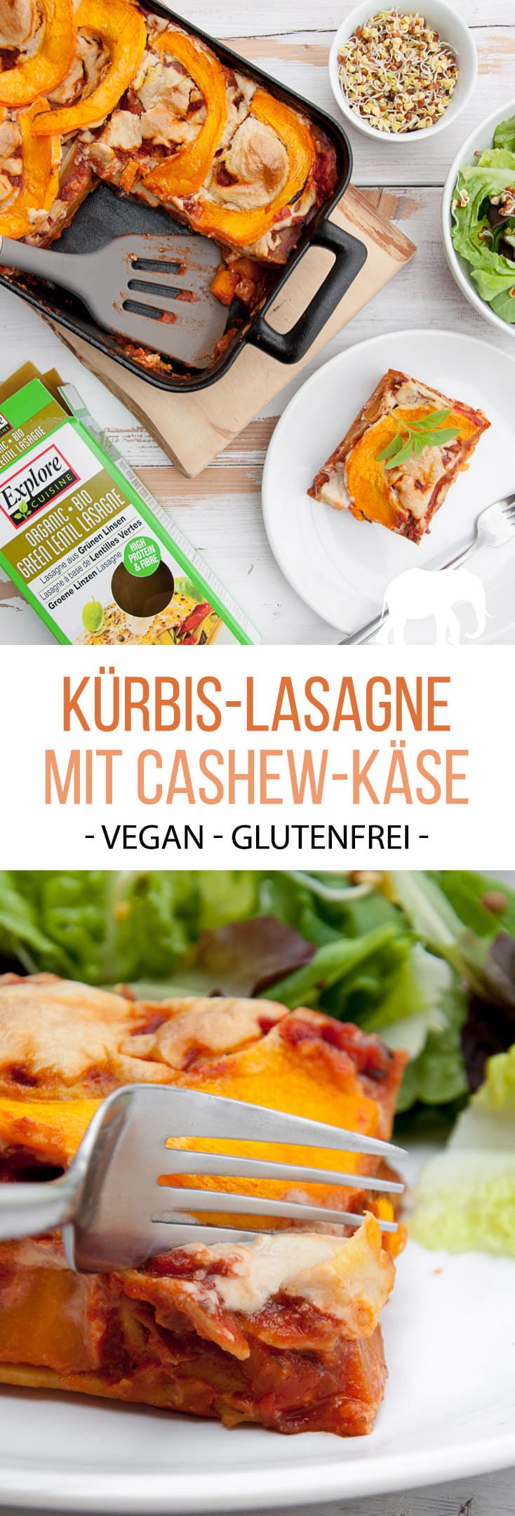 Vegane Kürbis-Lasagne mit Cashew-Käse
Gemacht mit Grüne Linsen Lasagneblätter von @pepuplife
#werbung #vegan #glutenfrei #lasagne #kürbis #herbst