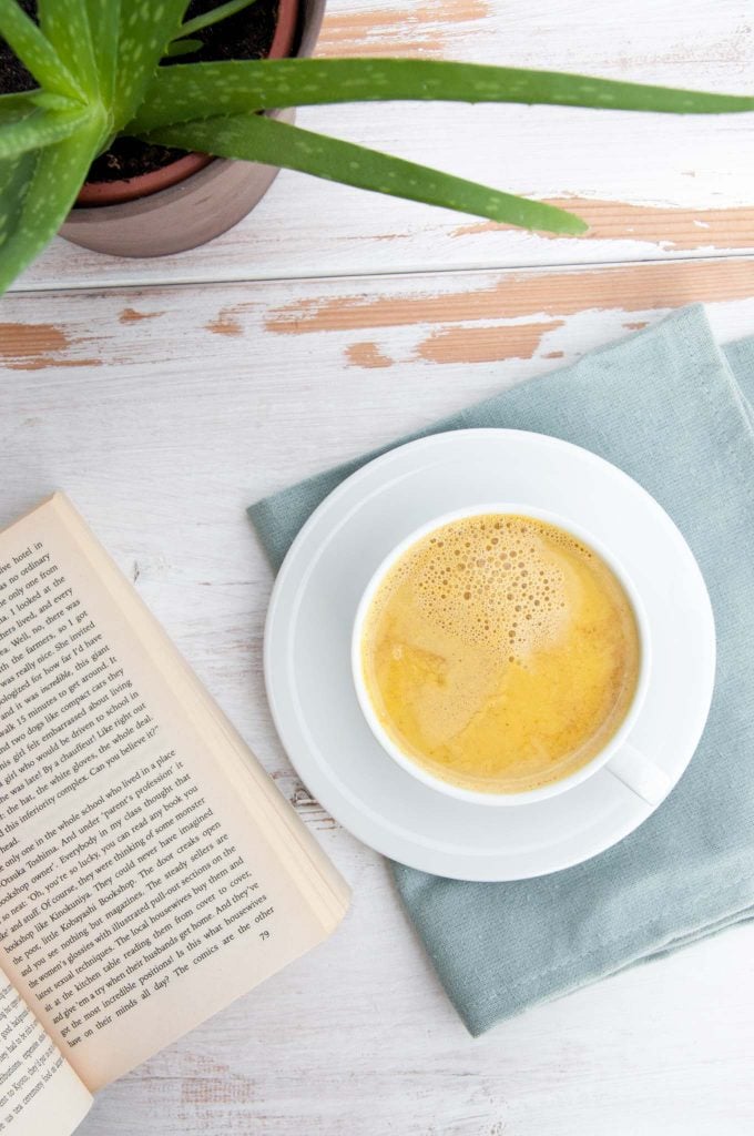 Cough-Soothing Golden Milk and a good book are the perfect cough remedies