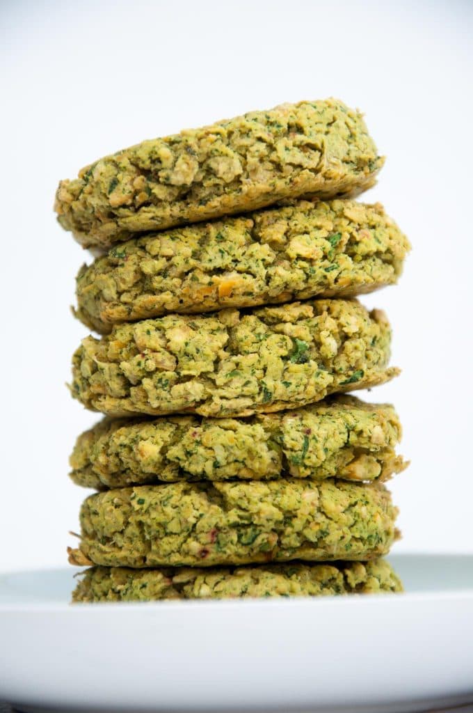 Stack of Baked Spinach Falafel