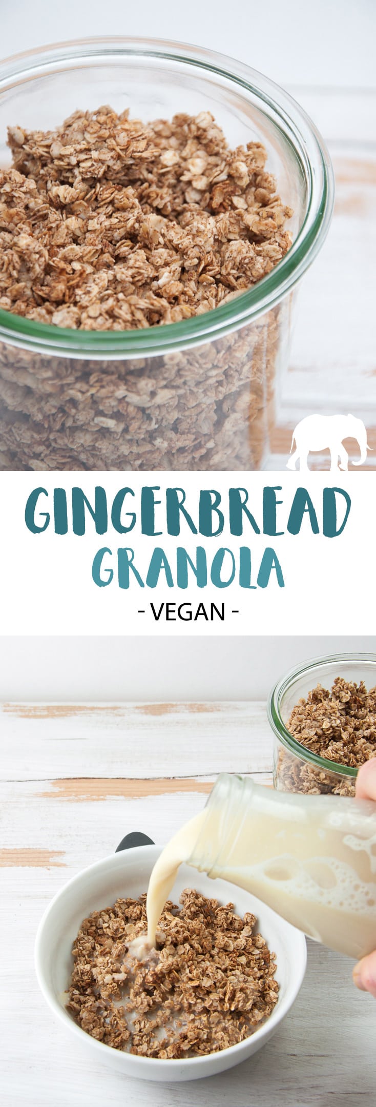 Vegan Gingerbread Granola (perfect for the Christmas season!) #vegan #granola #gingerbread #breakfast