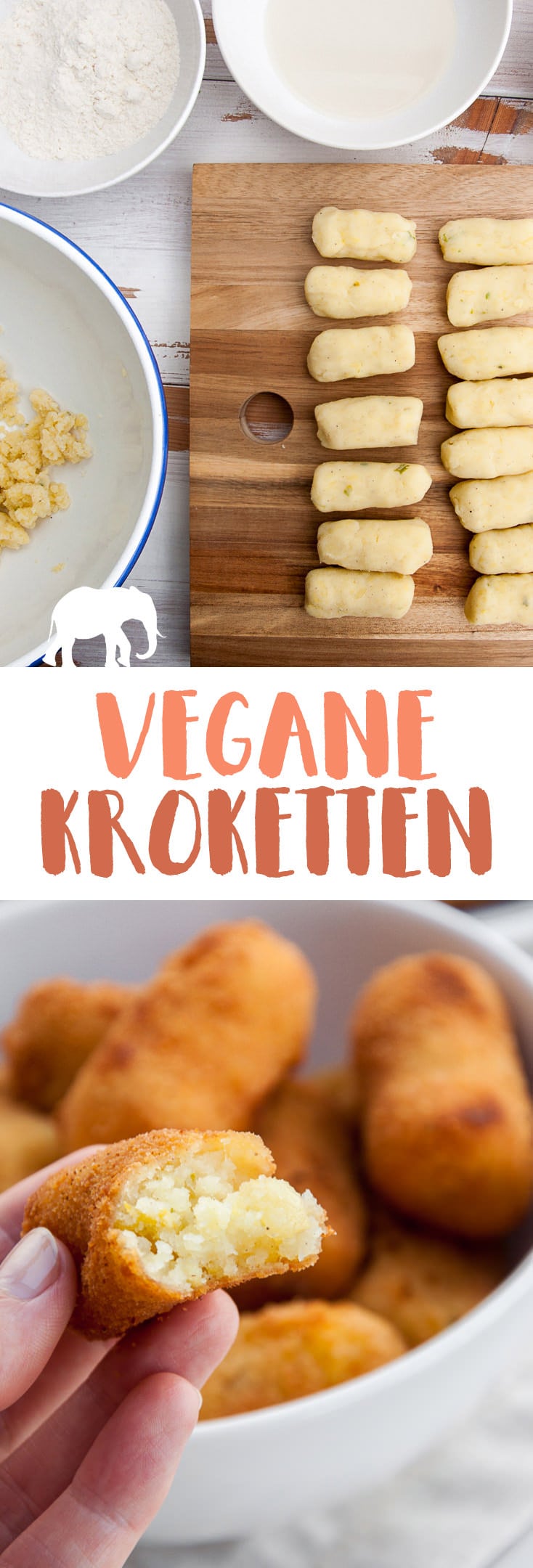 Vegane Kroketten - außen knusprig, innen weich #vegan #kroketten